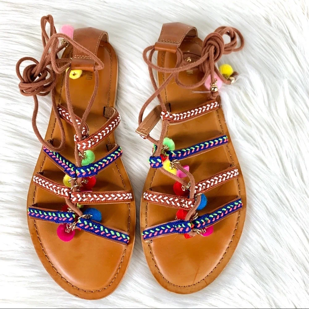 Mossimo Kayla Gladiator Pom Pom sandals